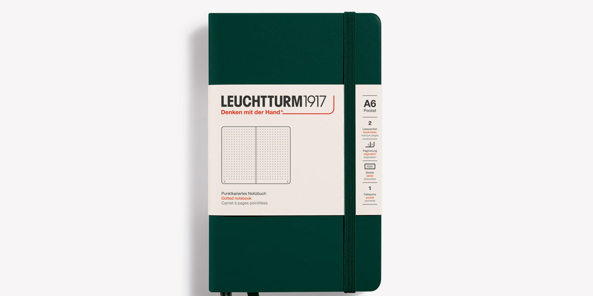 LEUCHTTURM1917 Taccuino Pocket A6 – Copertina Morbida Stone Blue, 123 Pagine Numerate Con Segnalibri Ed Elastico