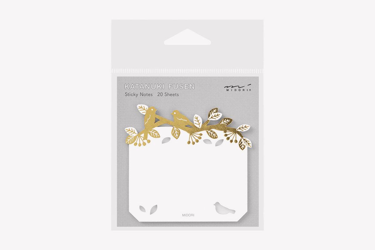MIDORI DieCut Sticky Notes Foiled Birds Phidon Pens