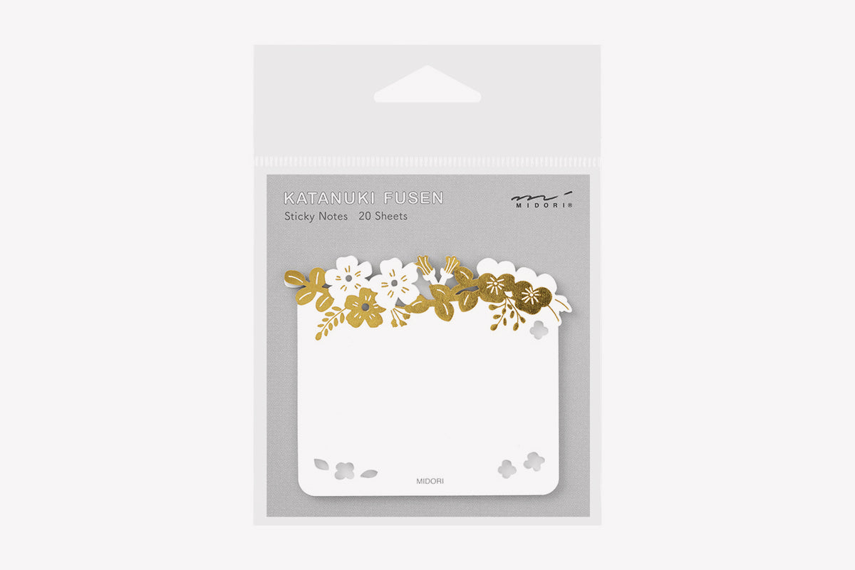 MIDORI DieCut Sticky Notes Foiled Flowers Phidon Pens