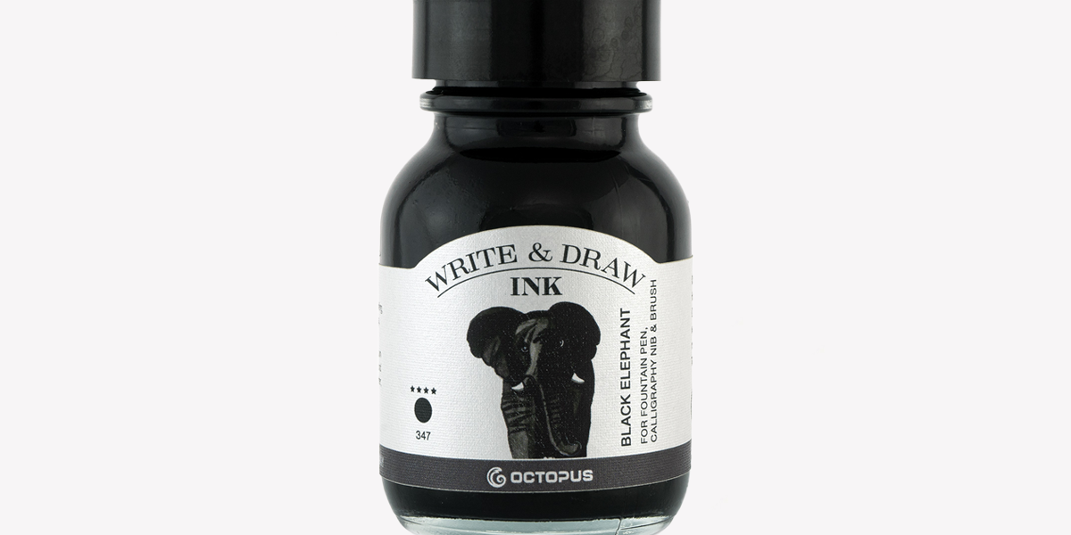Octopus Write and Draw Ink (50ml) - Elephant Black – Phidon Pens