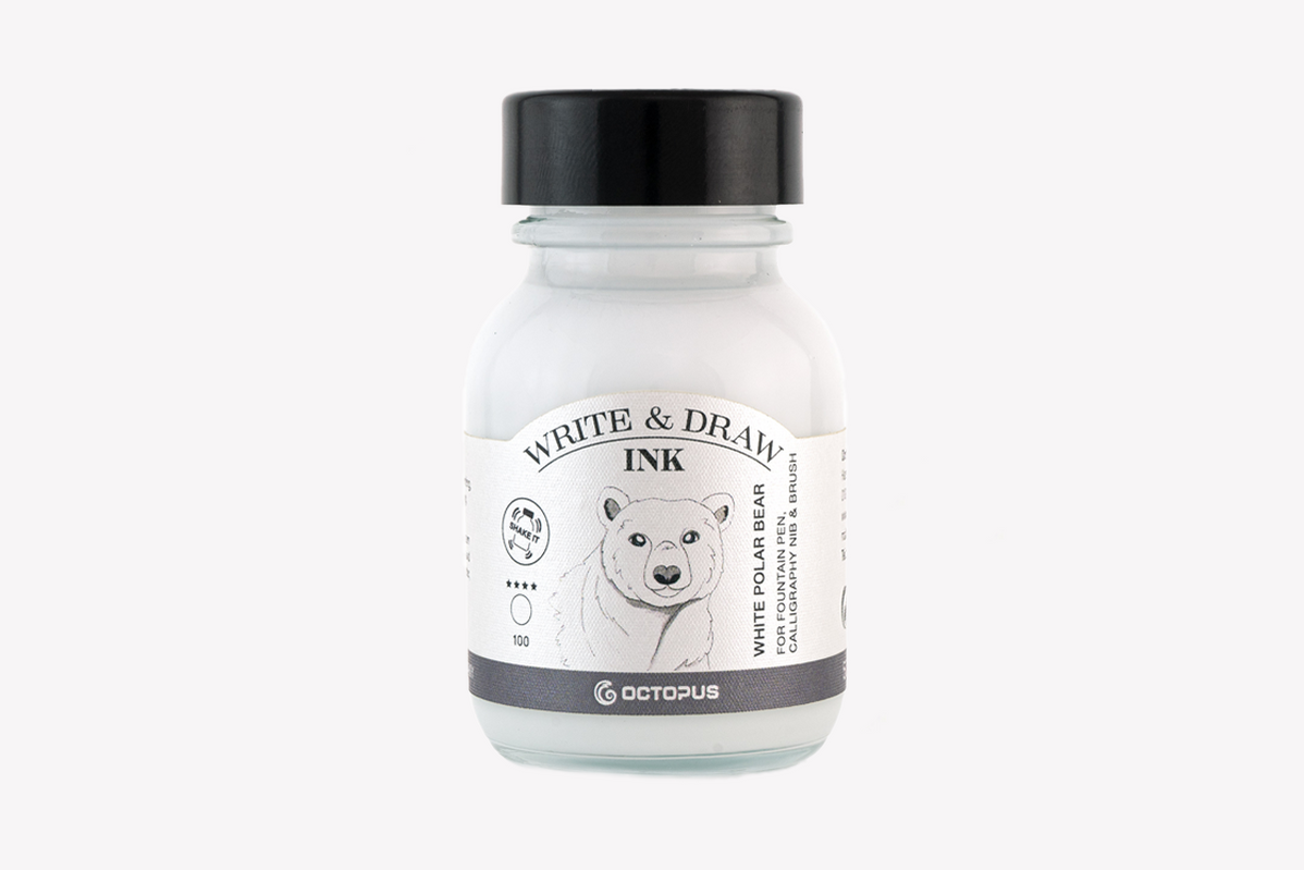 Octopus Write and Draw Ink (50ml) - Polar Bear White – Phidon Pens