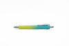 Gradient pen with green to blue color on a white background