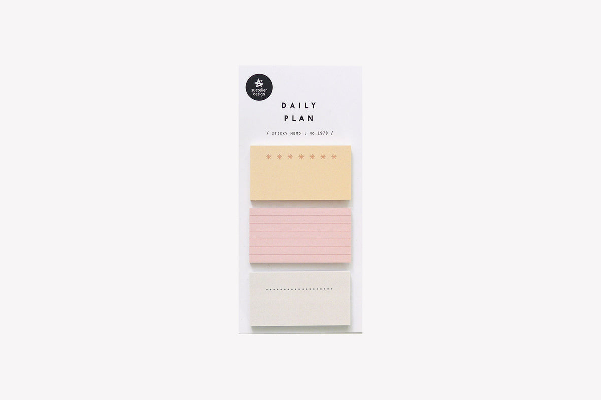 Sticly Notes Small SUATELIER Daily Plan Sticky Notes - Small Memo Set (Pink & Yellow ...