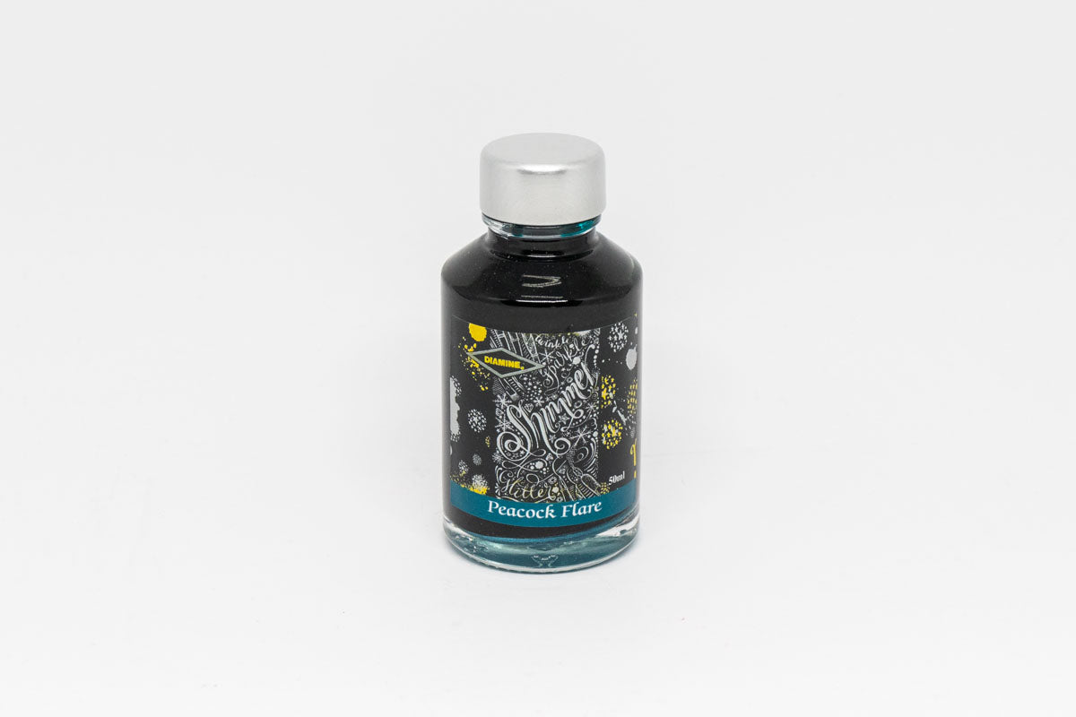 DIAMINE Shimmertastic Bottled Fountain Pen Ink Peacock Flare Phidon