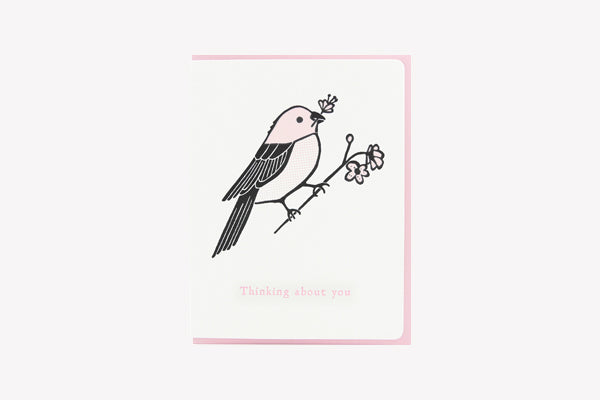 Thinking of You Birds Letterpress Card
